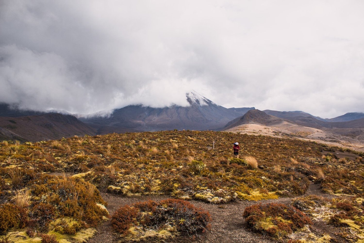 Day 2: Mount Ngauruhoe hidden in the clouds
