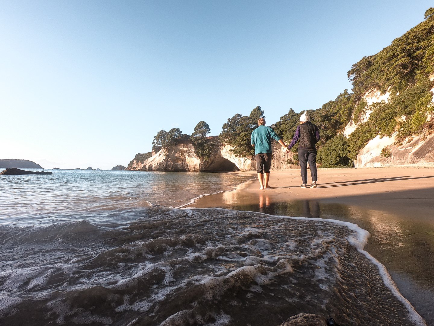 Having the cove to ourselves on a weekday winter morning.