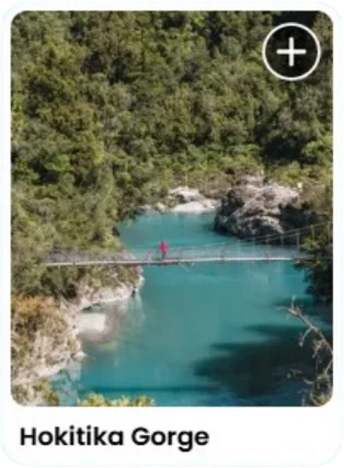 A location card from the NZ road trip guide