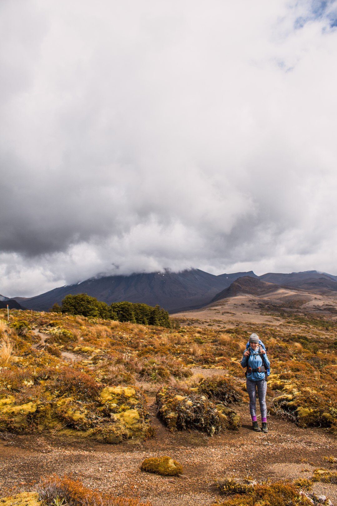  Day 1: Mount Ngauruhoe trying to peek through the clouds 